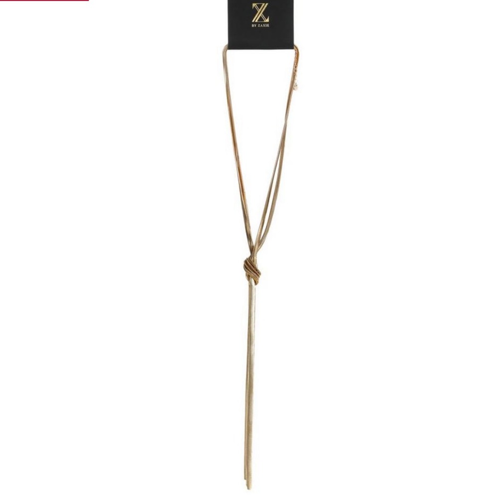Zaxie Snake Knotted Gold Tone Chain Necklace NWT